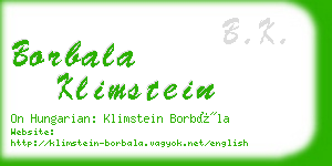 borbala klimstein business card